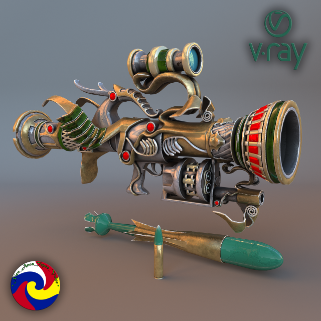 fantasy rifle 1 Modelo 3D .c4d .max .obj .3ds .fbx .stl .blend 