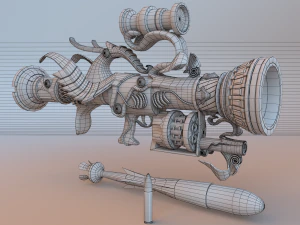 fantasy rifle 1 3D Model