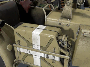 german motorcycle with sidecar ww2 3D Model