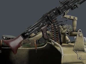german motorcycle with sidecar ww2 3D Model