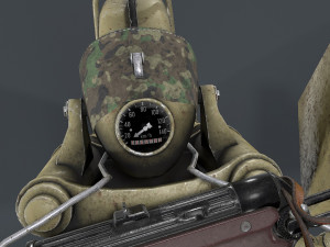 german motorcycle with sidecar ww2 3D Модель
