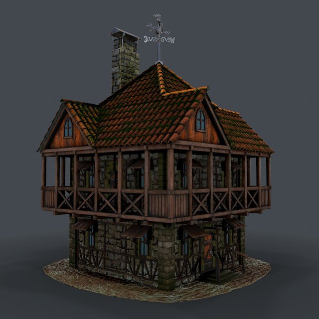 medieval house 3D Model .c4d .max .obj .3ds .fbx .stl .blend 