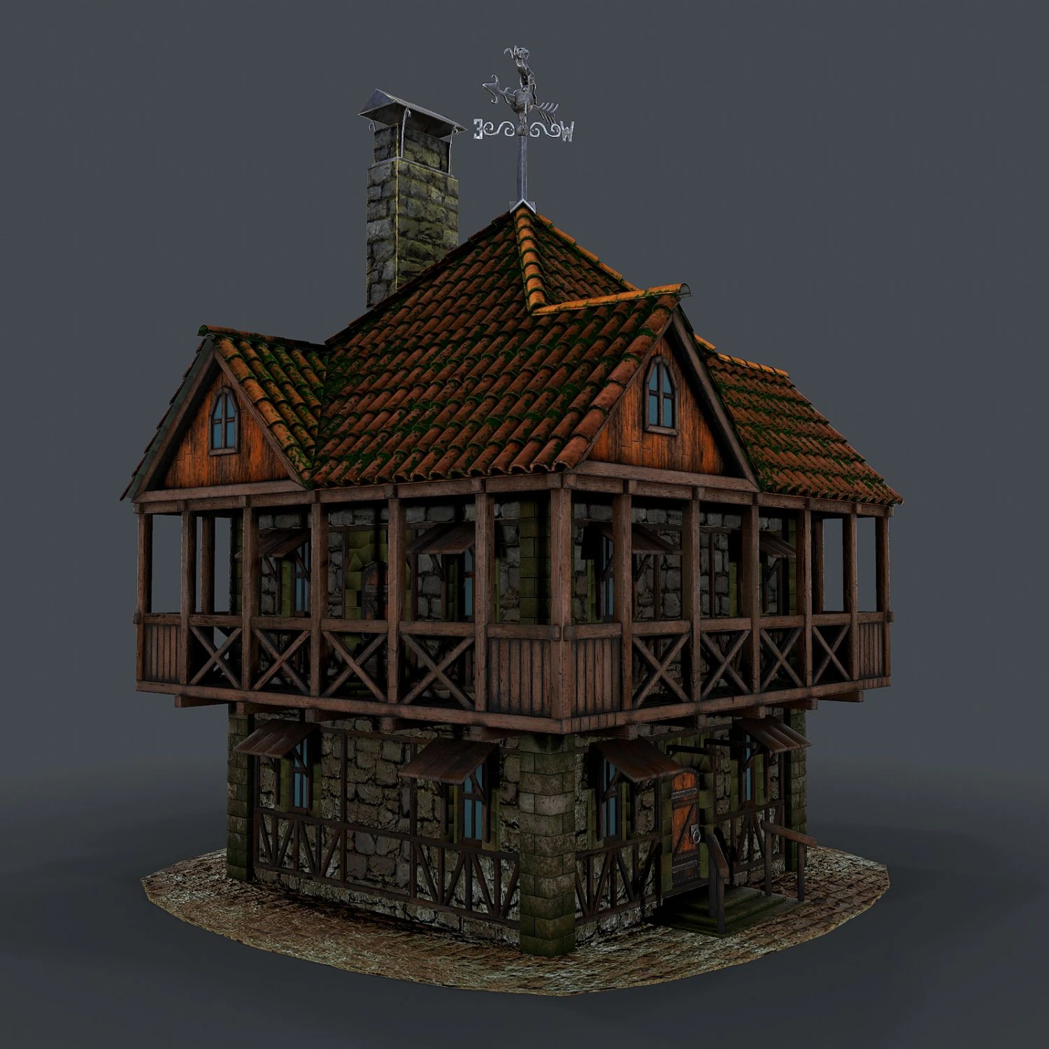 medieval house 3D Model .c4d .max .obj .3ds .fbx .stl .blend 