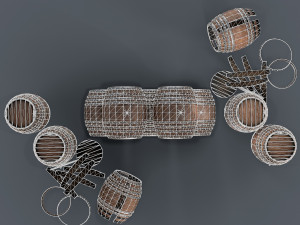 old wine barrells Model 3D