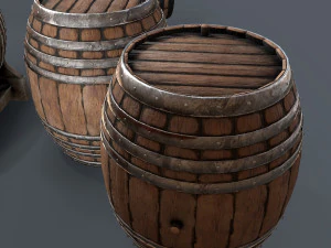 старые винные бочки 3D Модель