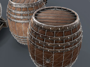 old wine barrells Model 3D