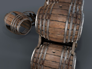 old wine barrells Model 3D