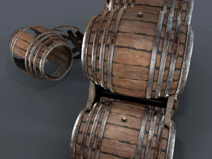 старые винные бочки 3D Модель