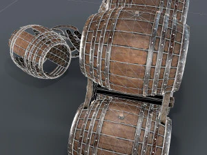 старые винные бочки 3D Модель