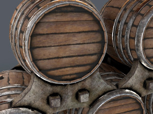 old wine barrells Model 3D