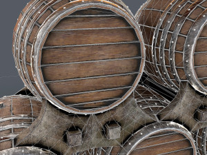 old wine barrells Model 3D