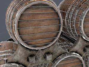 старые винные бочки 3D Модель