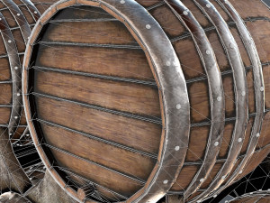 old wine barrells Model 3D