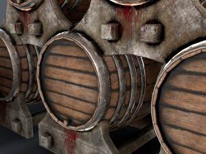 old wine barrells Model 3D