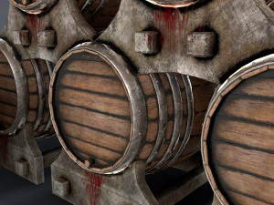 старые винные бочки 3D Модель
