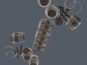 old wine barrells Model 3D