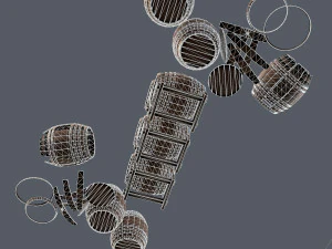 старые винные бочки 3D Модель