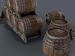 старые винные бочки 3D Модель
