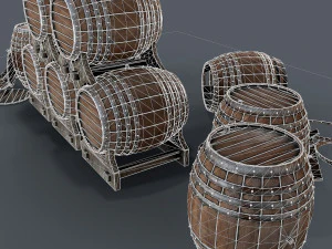 старые винные бочки 3D Модель