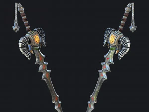 fantasy swords with scabbard 3D Model