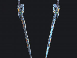 fantasy swords with scabbard 3D Model