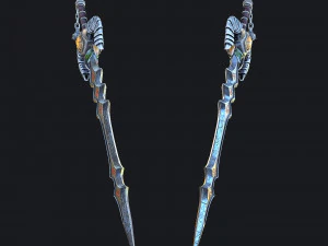 fantasy swords with scabbard 3D Model