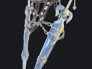 fantasy swords with scabbard 3D Model