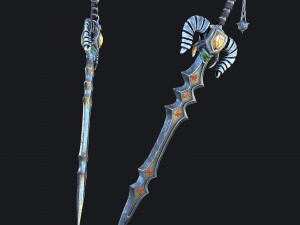 fantasy swords with scabbard 3D Model