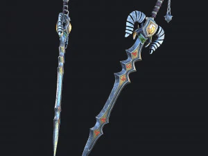 fantasy swords with scabbard 3D Model