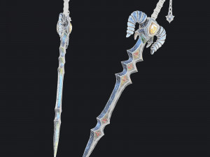 fantasy swords with scabbard 3D Model