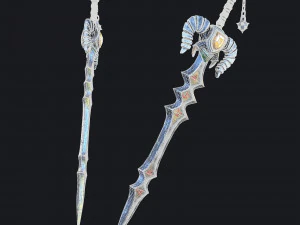 fantasy swords with scabbard 3D Model
