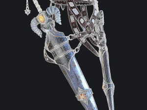 fantasy swords with scabbard 3D Model