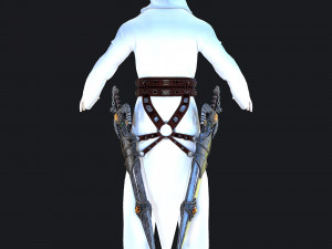 fantasy swords with scabbard 3D Model