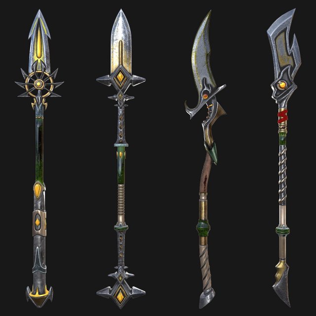 war staves Model 3D .c4d .max .obj .3ds .fbx .stl .blend 