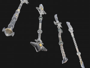 war staves Model 3D