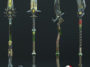 war staves Model 3D
