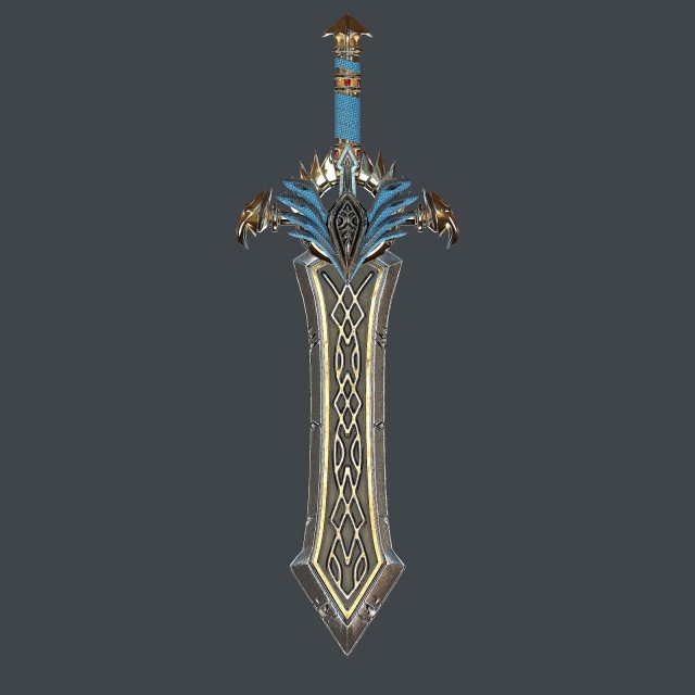 fantasy sword 25 with scabbard 3D 모델 .c4d .max .obj .3ds .fbx .stl .blend 