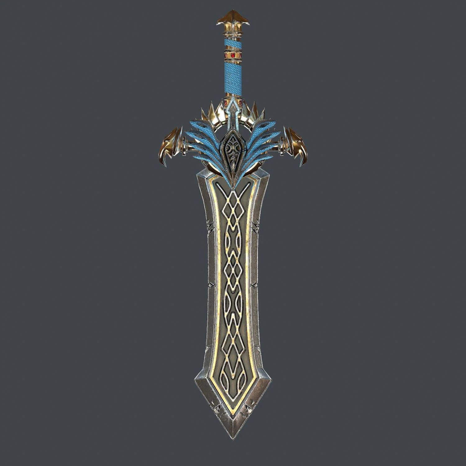 fantasy sword 25 with scabbard 3D Model .c4d .max .obj .3ds .fbx .stl .blend 