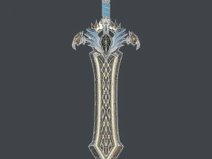 fantasy sword 25 with scabbard 3D Model