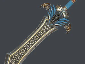 fantasy sword 25 with scabbard 3D Model