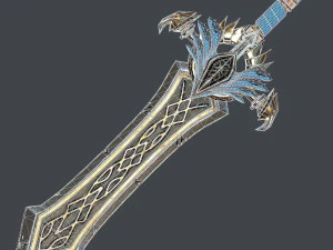 fantasy sword 25 with scabbard 3D Model