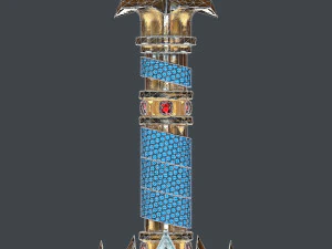fantasy sword 25 with scabbard 3D Model