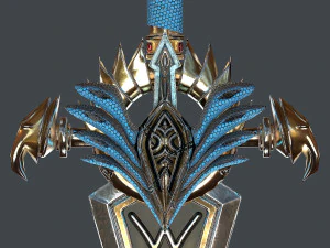 fantasy sword 25 with scabbard 3D Model