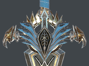 fantasy sword 25 with scabbard 3D 모델