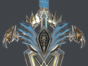 fantasy sword 25 with scabbard 3D Model