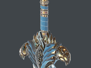 fantasy sword 25 with scabbard 3D 모델