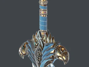 fantasy sword 25 with scabbard 3D Model