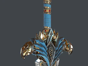 fantasy sword 25 with scabbard 3D Model