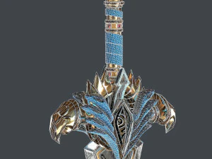 fantasy sword 25 with scabbard 3D Model