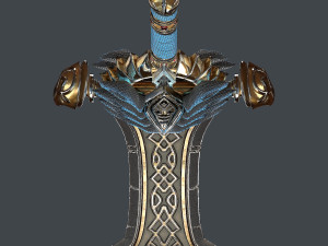 fantasy sword 25 with scabbard 3D 모델